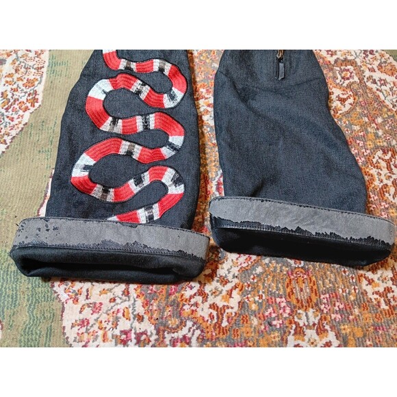 Cape Robbin Thigh High denim snake boots spike heels size 9 - Picture 4 of 5